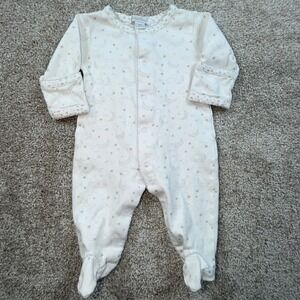 Kissy Kissy Newborn Pima Cotton Footie Sleeper Celestial Moon Star Print Cream
